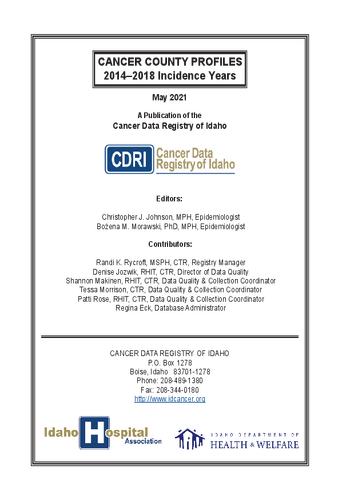 Cancer County Profiles: 2014–2018 Incidence Years